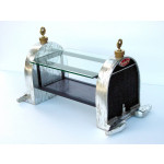 Mesa de centro motor c/ vidro na parte de dentro das bases