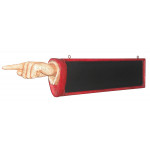 Placa com dedo apontar para a frente