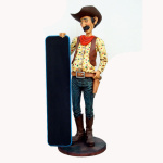 Cowboy com placa Menú